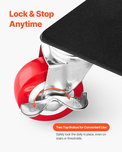 Möbelvagn, maxlast 1474 kg, kraftiga möbelflyttare med 5 360° roterande hjul, panel i kolstål, verktygssats för möbellyft för vitvaror, soffa, kylskåp, tvättmaskin