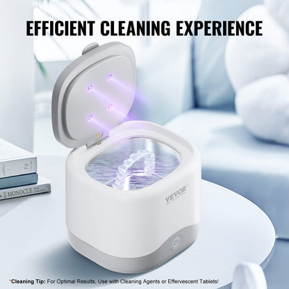 Sonisk rengöring för proteser, 200 ml retainerrengöringsmaskin, 30 W rengöringsmaskin för tandvård, retainer, aligner, tandställning, munskydd, tandborstehuvud, rakhuvud, smycken