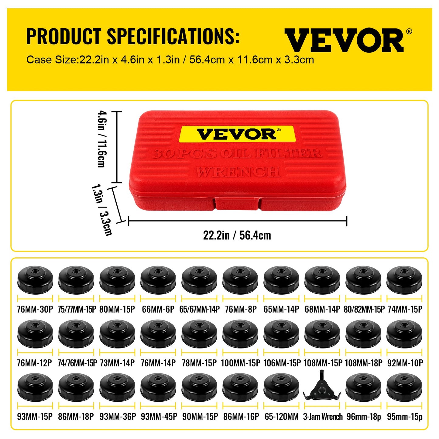 Oil Filter Socket Set, 30 Pcs Oil Filter Wrench Set, Sturdy Steel Oil Filter Socket, 3/8\" Oil Filter Socket, Low Profile Oil Filter Socket Set For Easy Access, Oil Filter Wrench Cap Set