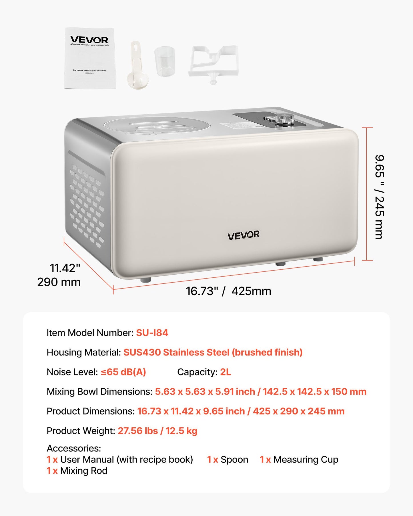Automatisk glassmaskin med inbyggd kompressor, 2 liter glassmaskin utan förfrysning, elektrisk sorbetmaskin, 3 lägen kompressorglassmaskin för hemmakök