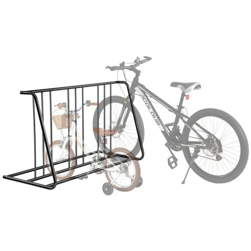 Cykelställ, passar däckbredd 76,2 mm, cykelställ i kolstål med dubbelsidigt galler, fristående cykelhållare för trottoarkant, garage, inomhus- och utomhusparkering, plats för 6 cyklar