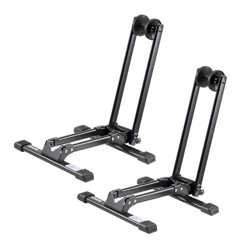 Cykelställ 2-pack, passar 508 till 736,6 mm mountainbikes och racercyklar, rostbeständigt cykelställ i legerat stål, hopfällbart cykelställ för entré, garage, parkering och förvaring av cyklar, svart
