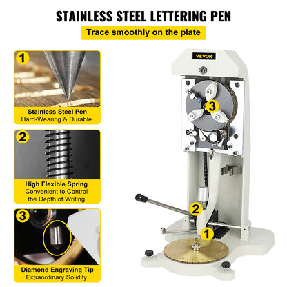 Inside Ring Engraver Double Sided Dial Ring Engraver Stamper 1.5mm-2.0mm Character Letter Block Ring Engraving Machine for Rings Inner Engraving