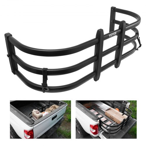 Flakförlängare, infällbar bakluckeförlängare i aluminium, 141-173 cm, passar till Ford Super Duty, F150, Dodge Ram 1500/2500/3500, Toyota Tundra, Nissan Titan, Chevrolet Silverado, GMC Sierra