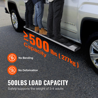Fotsteg, 6" fotsteg kompatibelt med 2019-2023 Chevy Silverado/GMC Sierra 1500/2020-2024 Silverado/Sierra 2500/3500HD Crew Cab, 201 sidosteg i rostfritt stål, 500 kg, 2 delar