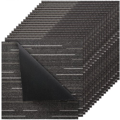 Återanvändbara mattplattor 610x610 mm, 24 st. modulär matta fyrkantig, mjuk vaddering för kommersiellt golv för sömlöst överdrag 8,9㎡, enkel gör-det-själv-ersättning för vardagsrum sovrum kontor inomhus, grå