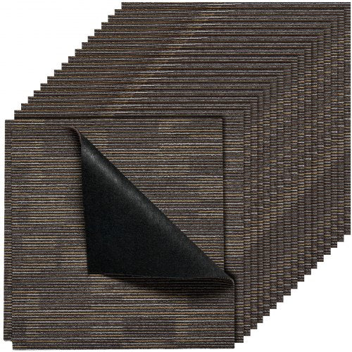 Återanvändbara mattplattor 610x610 mm, 24 st. modulär matta fyrkantig, mjuk vaddering för kommersiellt golv för sömlöst överdrag 8,9㎡, enkel gör-det-själv-ersättning för vardagsrum/sovrum inomhus, grå och brun