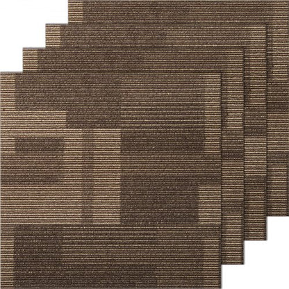 Återanvändbara mattplattor, 24"x 24" mattkvadrater med vaddering, mjuka vadderade mattplattor, enkel installation gör-det-själv för sovrum och vardagsrum (24Tiles, blandad brun)