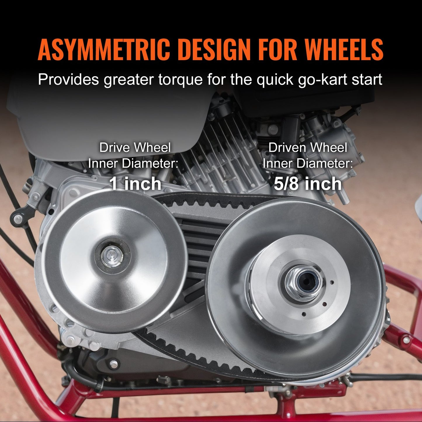 Drivkoppling, 2-8 hk motor, 2000 varv/min höghållfast drivkoppling med asymmetriskt designade hjul och robust gummirem, robust och hållbar koppling med kompletta tillbehör, passar olika motorer.