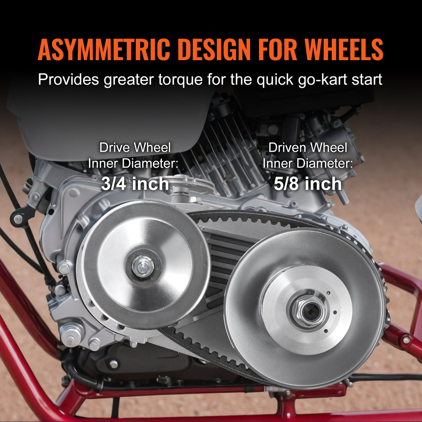 Drivkoppling, 2-8 hk motor, 2000 varv/min höghållfast drivkoppling med asymmetriskt designade hjul och robust gummirem, robust och hållbar koppling med kompletta tillbehör, passar olika motorer.