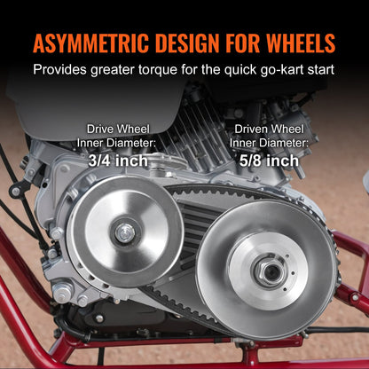 Drivkoppling, 2-8 hk motor, 2000 varv/min höghållfast drivkoppling med asymmetriskt designade hjul och robust gummirem, robust och hållbar koppling med kompletta tillbehör, passar olika motorer.