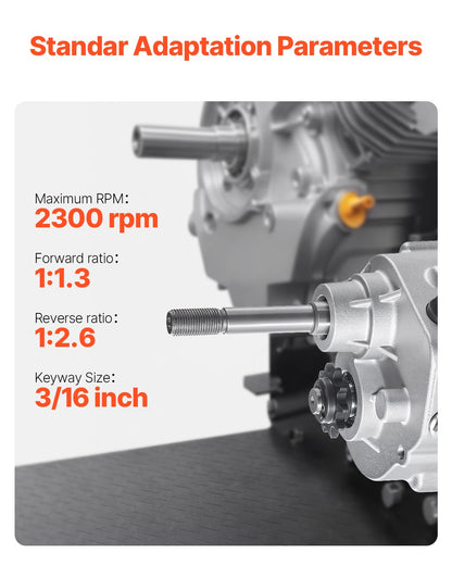 Drivkoppling, 2–7 hk motor, 2300 varv/min höghållfast drivkoppling med 3 växlingslägen och dynamisk balanserad axel, snabbväxlingsbar hållbar koppling med kompletta tillbehör, passar för karting/dune buggies/UTV