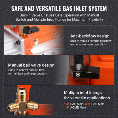 5 CFM vakuumpump luftkonditioneringsvakuumpump 2-stegs roterande lamell HVAC