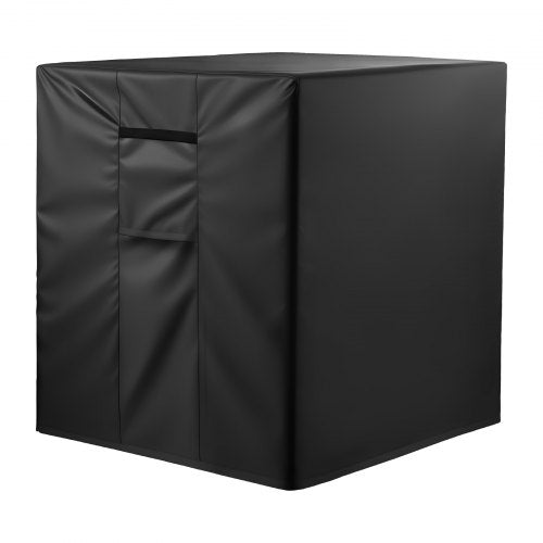 Luftkonditioneringsskydd, 863 x 812 x 762 mm AC-skydd för luftkonditioneringsenhet, trelagers, vattentätt polyestertyg, nätventilation, universalskydd för utomhus- och utomhus-AC-enhet, svart