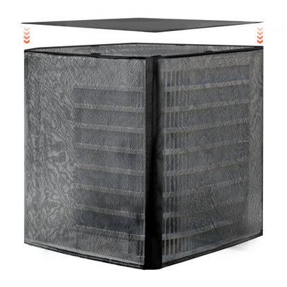 Luftkonditioneringsskydd, 914 x 914 x 1010 mm AC-skydd för luftkonditioneringsenhet, dubbelt lager, avtagbart skydd, vattentät polyester, universellt HVAC-skydd för utomhus-/utomhus-AC-enhet, svart