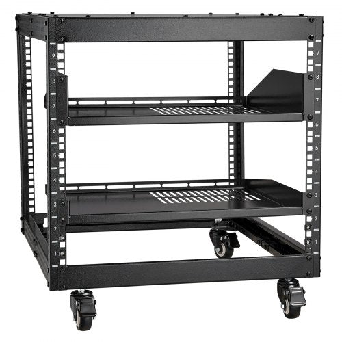 9U 4-pelare öppen ram serverrack nätverkskapsling 58,4-101,6 cm justerbart djup