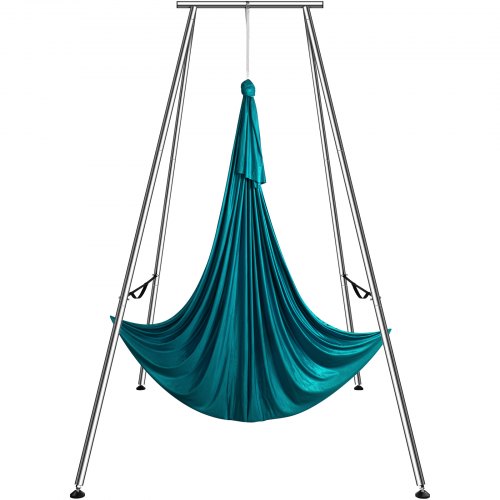 Aerial Yoga-ram och yogahängmatta, 9,67 fot hög, professionellt yoga-gungstativ, levereras med 6,6 meter hängmatta, max 237 kg lastkapacitet, yogarigg för inomhus- och utomhusyoga, grön