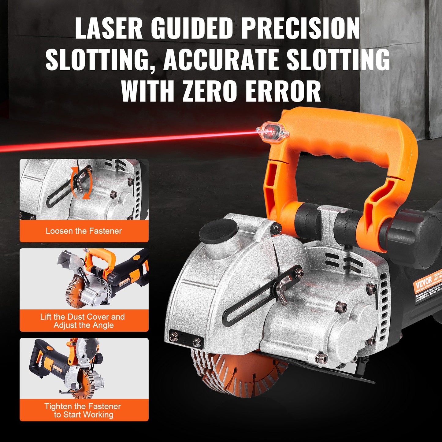 Elektrisk väggfräs, väggnotfräs 133 mm, notfräs djup 42 mm, väggspårsmaskin 2500 W, väggskärmaskin med vattenpump