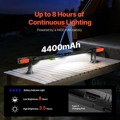 Arbetslampa under huven, 1450 LM, 4400 mAh uppladdningsbar magnetisk ljusstark LED-lampa, bärbar sladdlös arbetslampa för mekaniker, för bilreparationer, inspektion, garage, verkstad, nödbelysning i hemmet