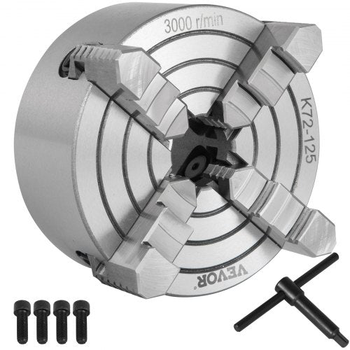 K72-125 5-tums svarvchuck Oberoende vändbar käft 125 mm metallsvarvtillbehör för minimetallsvarv 4-käks svarvchuck