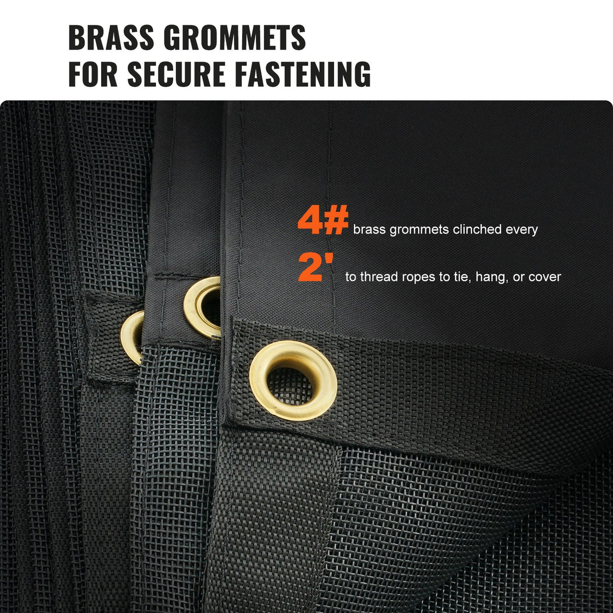 Dump Truck Mesh Tarp, 7.5x18 ft, PVC Coated Black Heavy Duty Cover with 5.5" 18oz Double Pocket, Brass Grommets, Reinforced Double Needle Stitch Webbing Fits Manual or Electric Dump Truck System