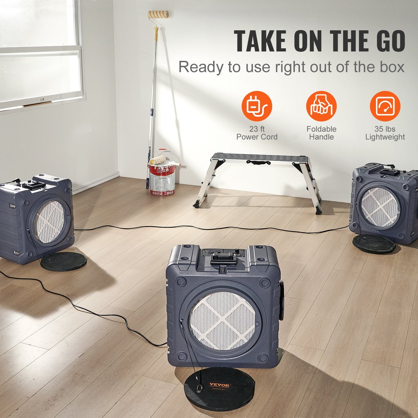 Air Purifier with 3 Stage Stackable Negative Air Machine with 800 CFM