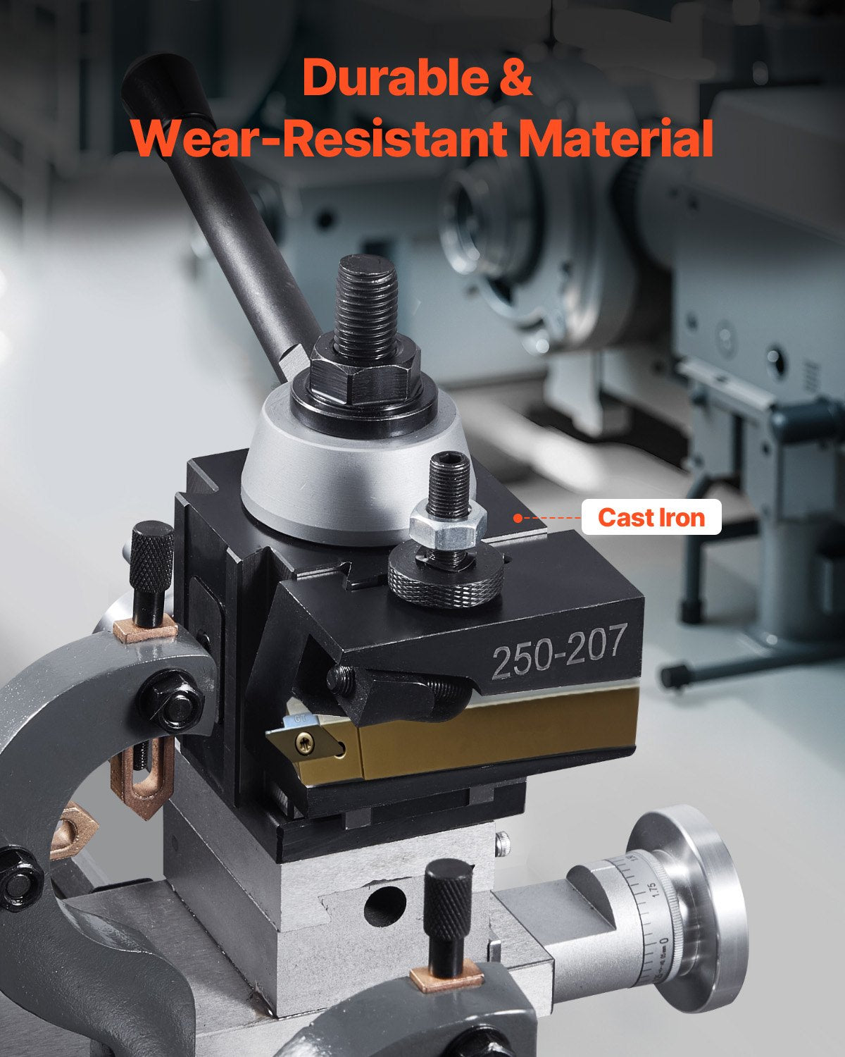 Snabbväxlingsverktygsstolpe, 6 delar, inkluderar svarvhållare, kilformad verktygsstolpe med tillbehör till svarvverktygshållare, för minisvarv och metallsvarv 254-381 mm (10"-15") sväng, hållbart stålmaterial