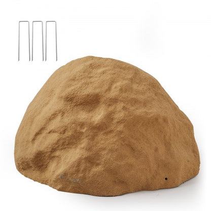 Konststensskydd, konststensskydd för utomhusbruk, realistisk naturlig textur, lätt och väderbeständig konstgjord sten för landskapsarkitektur, trädgårdsdekor, sandbrun, medelstor