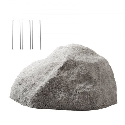 Faux Rock Cover, Outdoor Fake Rock Well Pump Cover, Realistic Natural Texture, Lightweight & Weather-Resistant Artificial Boulder for Landscaping Garden Yard Décor, Dark Grey, Medium Size