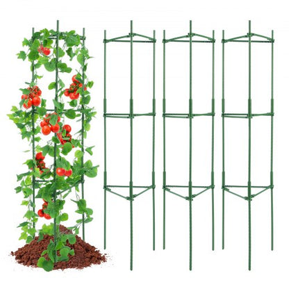 4-pack tomatburar för trädgården, 63 tums tomatspaljer, stapelbar hög växtstödbur, för upphöjd trädgårdsbädd, grönsaker, blommor och klätterväxter
