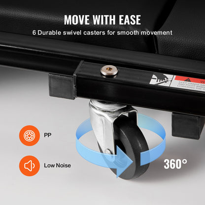 101,6 cm hopfällbar Z-garagepall med krypstol, mekanikerpall, 204,1 kg kapacitet