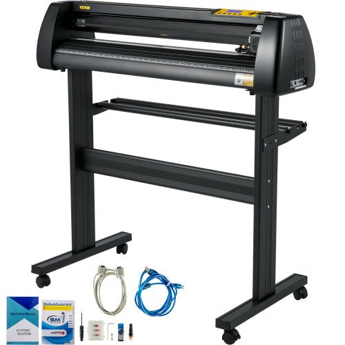 Vinylskärare, plotter 28” Signmaster-programvara, skylttillverkningsmaskin, 720 mm pappersmatning, vinylskärare och plotter med stativ (28” 720 mm)