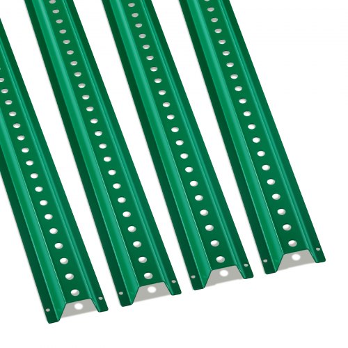 2,4 meter U-kanalskylt, 4-pack grön kraftig stålstolpe med fast konstruktion, stål U-kanalskylt för trädgård, innergård, gård eller trafikkorsning