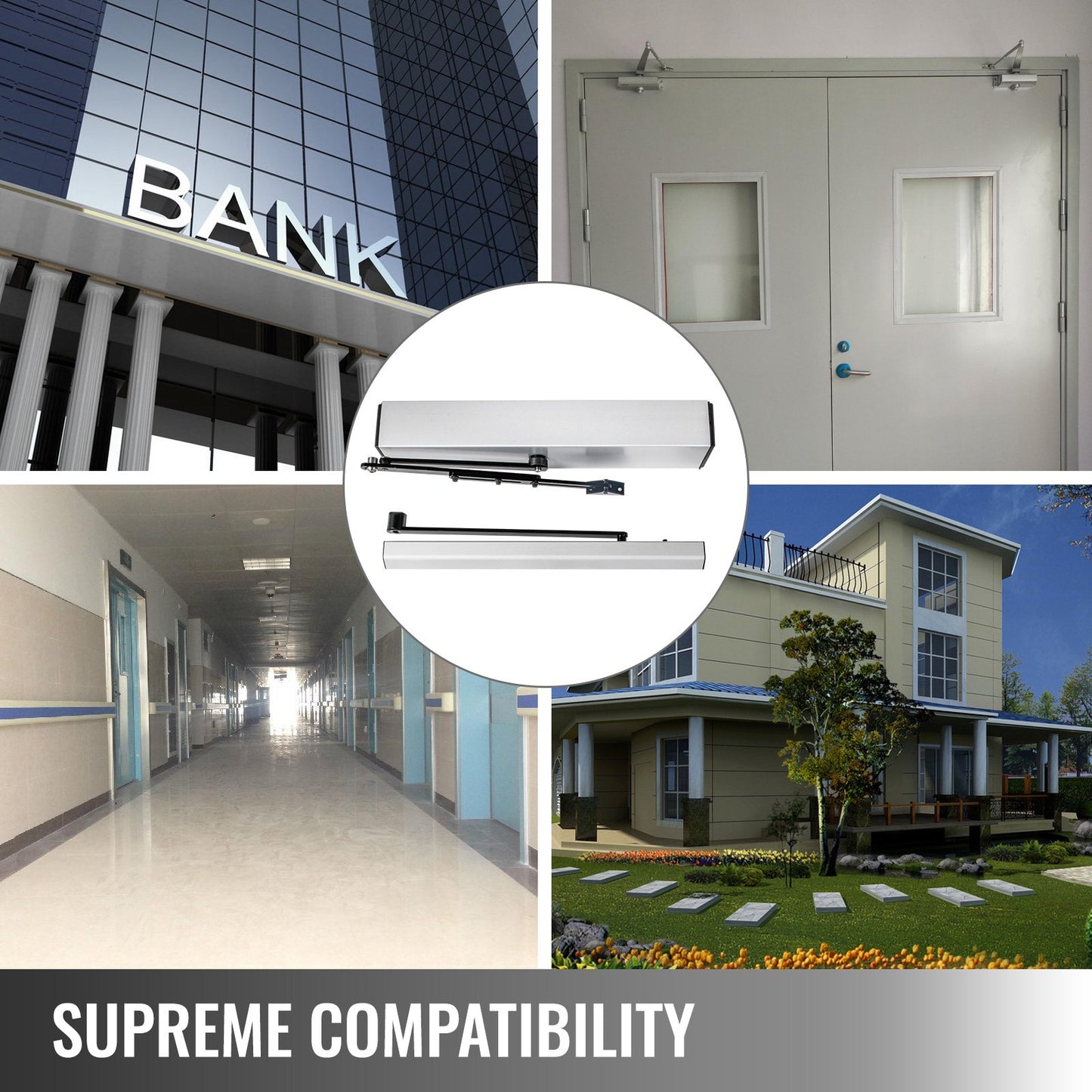 10 kg elektrisk dörröppnare, stängare 110-240V, automatisk dörröppnare, handikappdörröppnare, automatisk svängdörrsöppnare 50W, svängdörrsöppnare 120 grader, justerbar aluminiumlegering