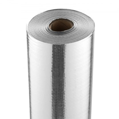 Dubbelreflekterande isoleringsrulle, vävd tygstrålningsbarriär, 6,5 mil 48 tum x 250 fot, aluminiumfolie PE vävd duk värmereflekterande sköld, värmeisoleringsrulle för fönster husbilstak