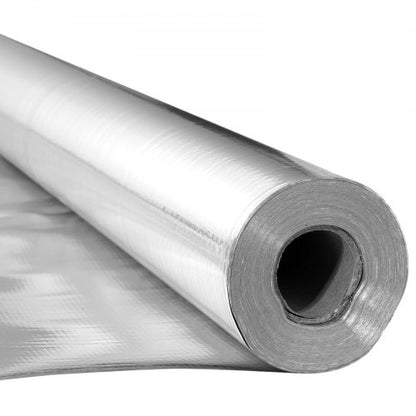Dubbelreflekterande isoleringsrulle, operforerad vävd strålningsbarriär, 0,15 mm 38,1 m x 1,22 m, dubbelsidig aluminiumfolie värmereflekterande sköld, värmeisoleringsrulle för fönstertak