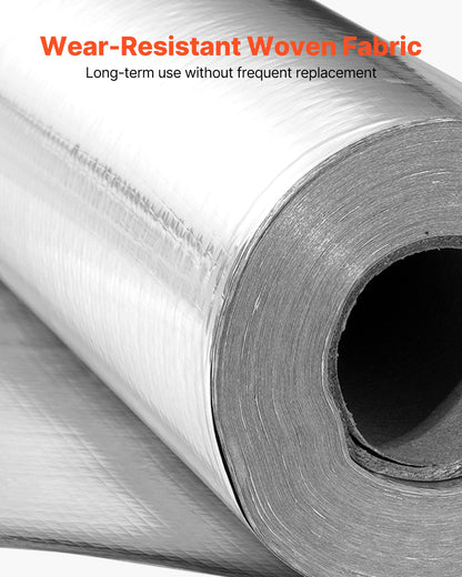 Dubbelreflekterande isoleringsrulle, operforerad vävd strålningsbarriär, 0,15 mm 38,1 m x 1,22 m, dubbelsidig aluminiumfolie värmereflekterande sköld, värmeisoleringsrulle för fönstertak