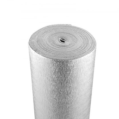 Dubbelreflekterande isoleringsrulle, skumkärna med strålningsbarriär, 5,5 mm 48 tum x 50 fot, dubbelsidig aluminiumfolie EPE-skum värmereflekterande sköld, värmeisoleringsrulle för fönster, husbilstak
