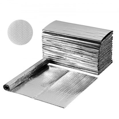 Dubbelreflekterande isoleringsark, 16 st dubbelsidig aluminiumfolie strålningsbarriär, 6 mm 1,22 m x 0,61 m, dubbla lager luftbubblor värmereflekterande sköld, värmeisoleringsrullar