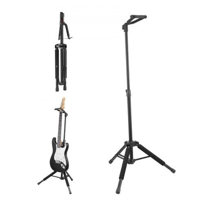 Stativ för gitarr, golvstående, hopfällbart, 900-1200 mm (35,4-47,2 tum), justerbar höjd