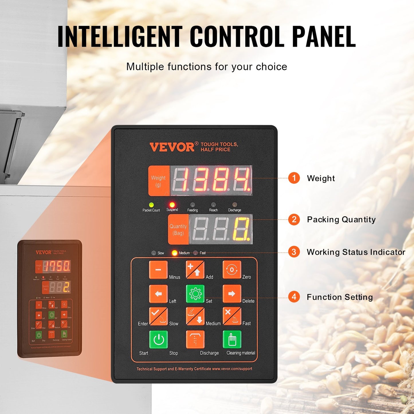 Partikelfyllningsmaskin, 0,044-6,6 lbs/20-3000 g, automatisk fyllningsmaskin med fotpedal, vägningsmaskin i rostfritt stål, vägningsfyllare för bönor, frön, spannmål, te, granulär förpackning