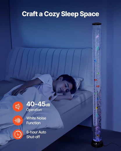 Bubbelrörslampa 16 färger 150 cm sensorisk akvarielampa för lindring och lugn