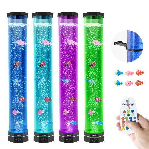 Bubbelrörslampa 16 färger 80 cm sensorisk akvarielampa för lindring och lugn