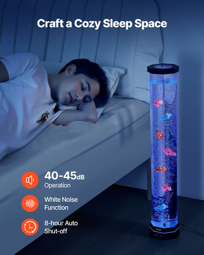 Bubbelrörslampa 16 färger 80 cm sensorisk akvarielampa för lindring och lugn