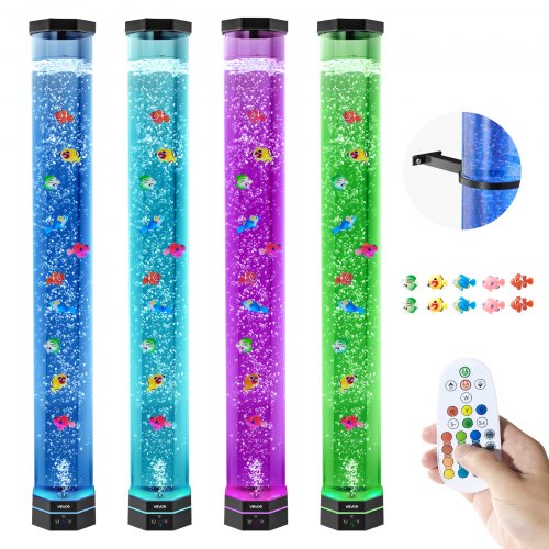 Bubbelrörslampa 16 färger 1 m sensorisk akvarielampa för lindring och lugn