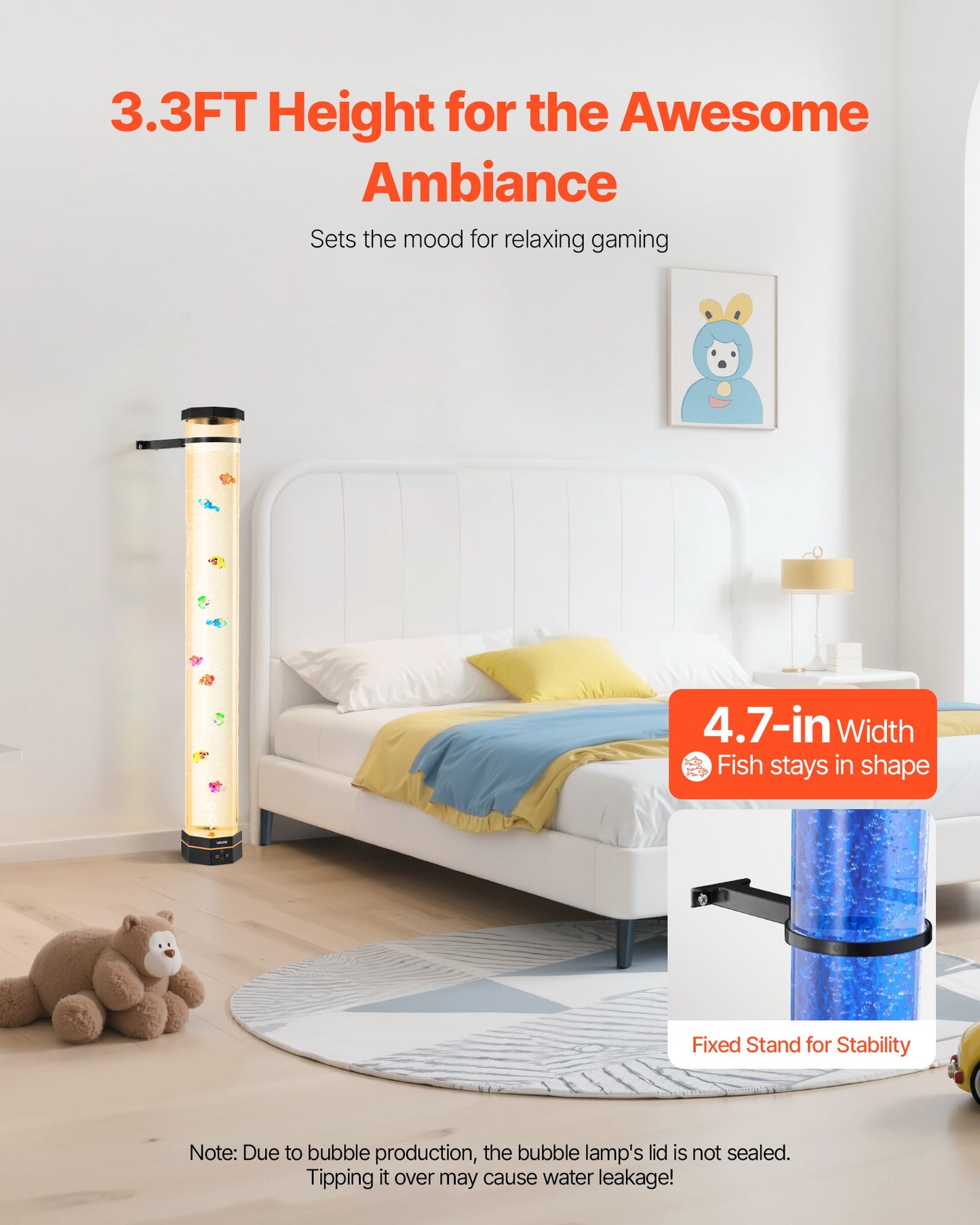 Bubbelrörslampa 16 färger 1 m sensorisk akvarielampa för lindring och lugn
