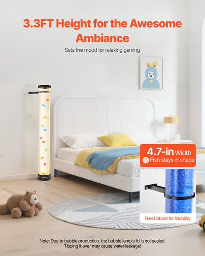 Bubbelrörslampa 16 färger 1 m sensorisk akvarielampa för lindring och lugn