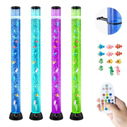 Bubbelrörslampa 16 färger 120 cm sensorisk akvarielampa för lindring och lugn