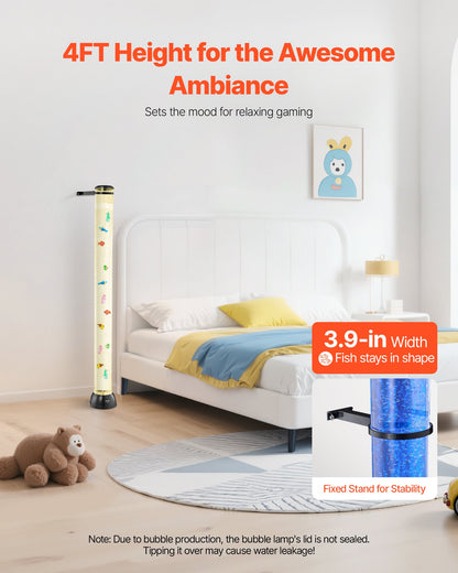 Bubbelrörslampa 16 färger 120 cm sensorisk akvarielampa för lindring och lugn