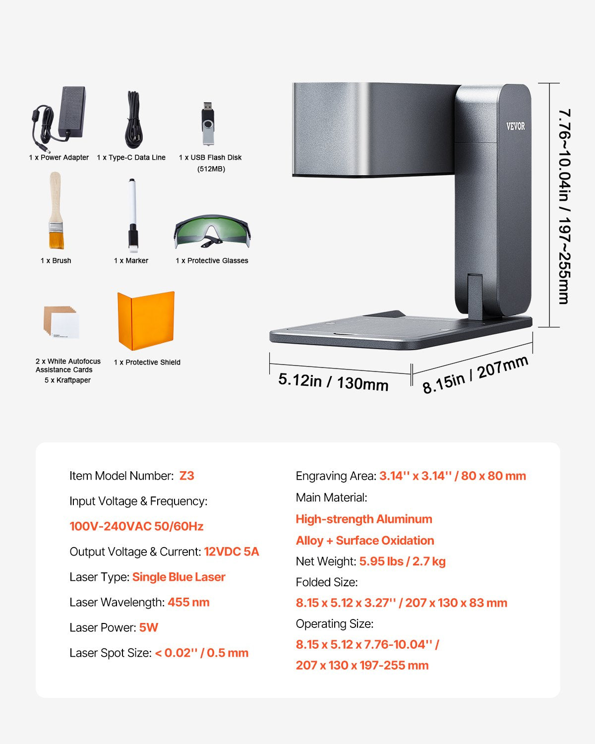 Bärbar lasergravör, 600 mm/s hög hastighet, 5W handhållen gravyrmaskin, gör-det-själv-lasergravör och skärare, grundset, för mental, enkel blå laser för trä, läder, akryl, fiber, smycken, glas